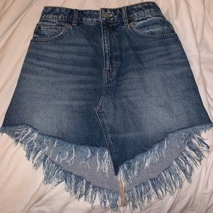 Free people denim skirt.